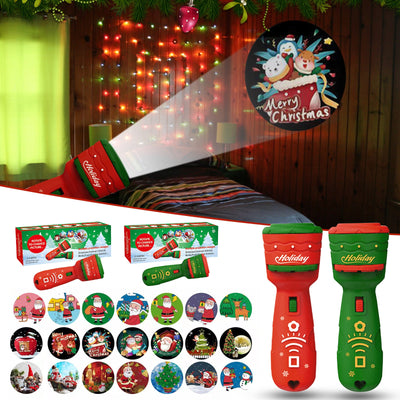 21 Patterns Santa Christmas Tree Flashlight Projector Torch Lamp Toy Early Education Toy for Kid Holiday Birthday Xmas Gift 2021